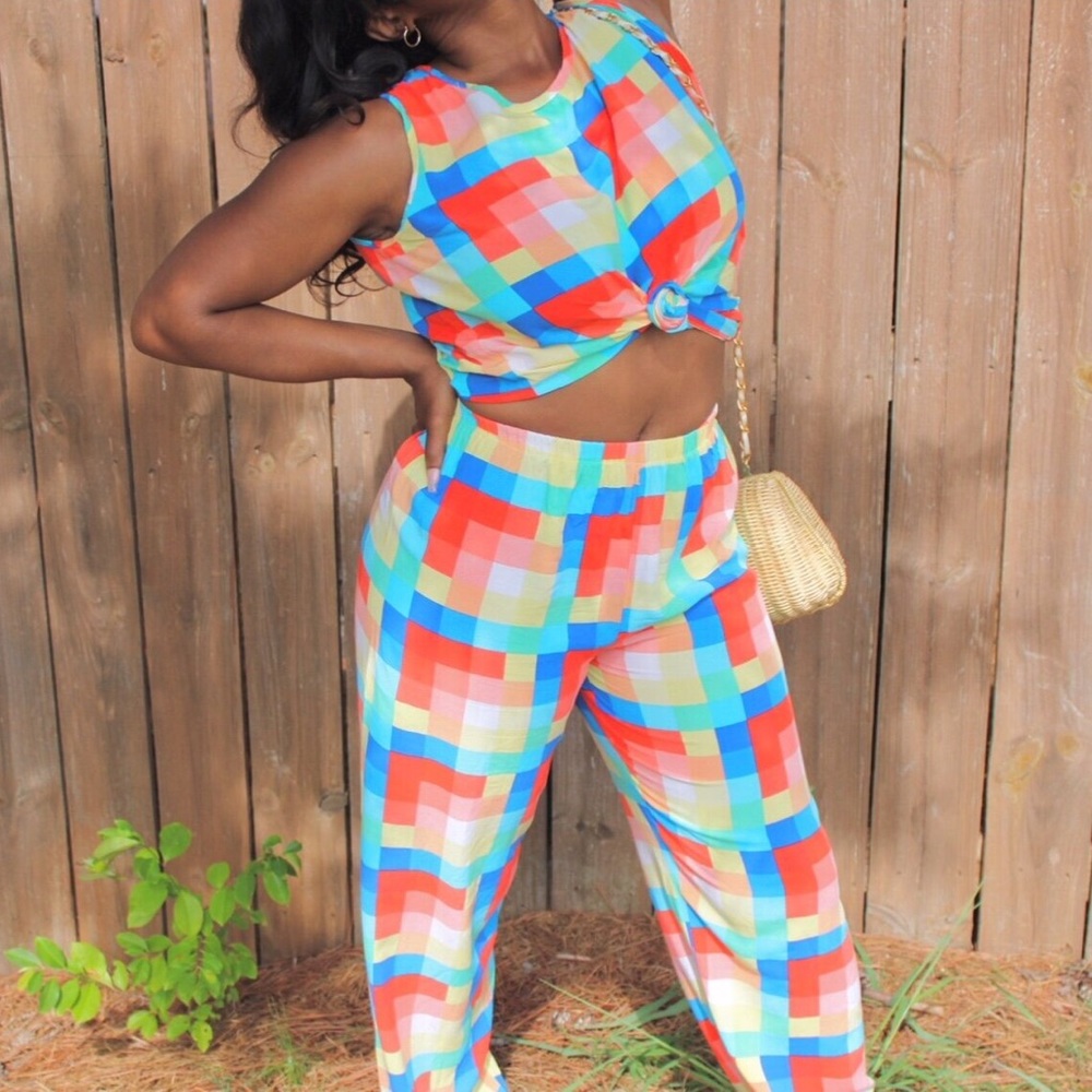 Color Block Pant Set (2 Piece) - Picture 4 of 4